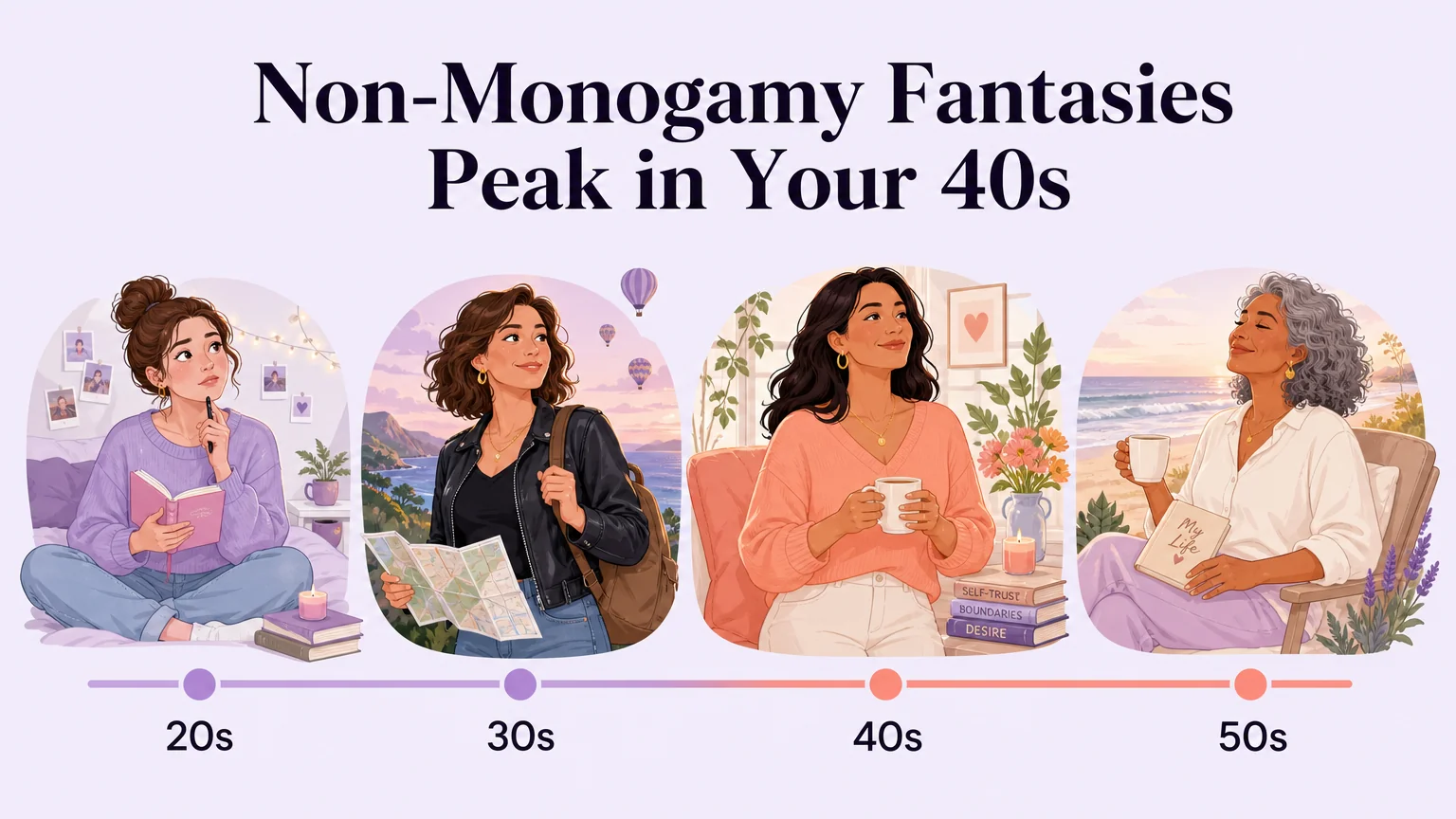 Timeline: How women's non-monogamy fantasies shift from 20s through 50s