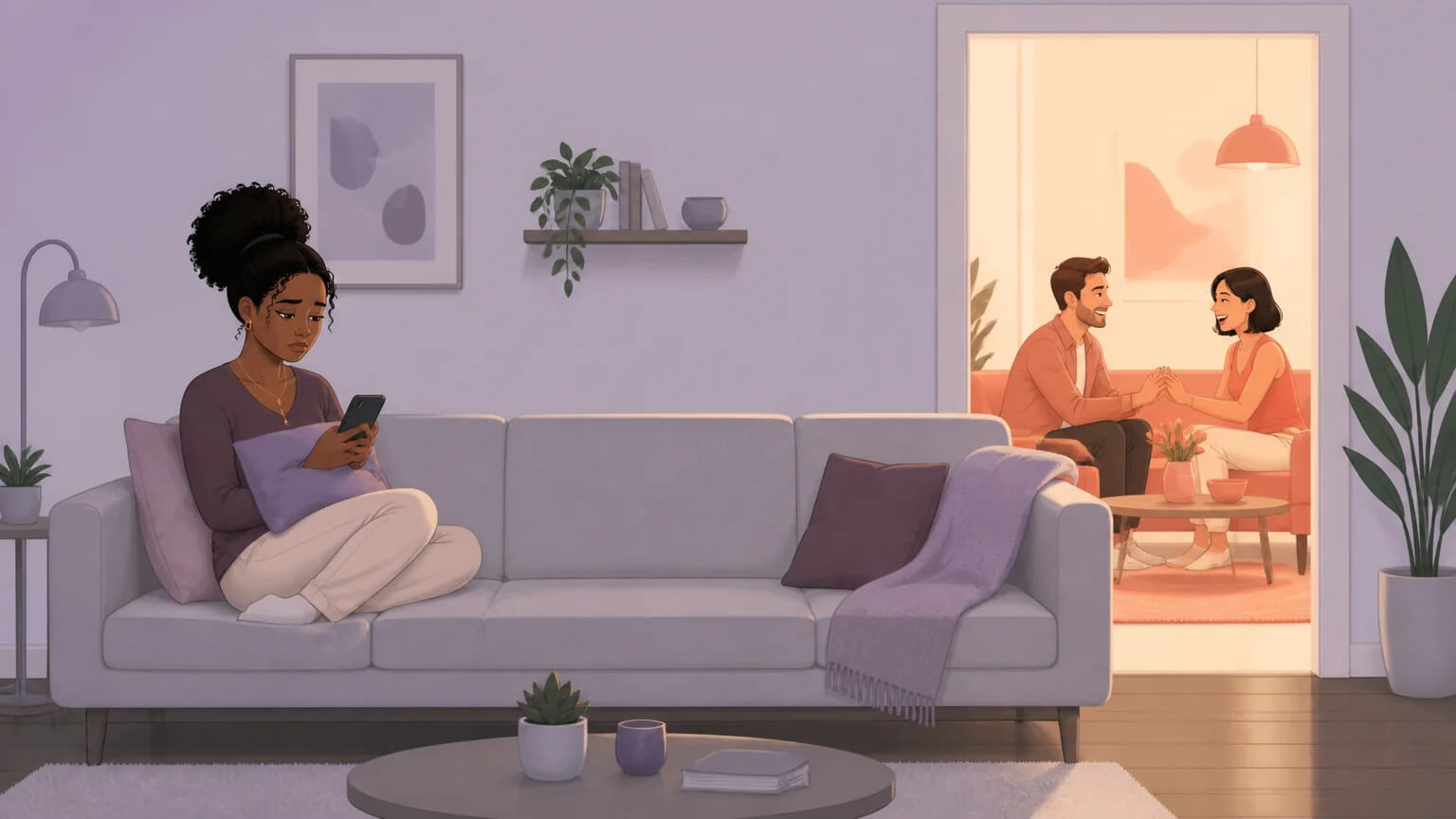 The emotional experience of being the arm partner — feeling left out while your partner connects with someone else