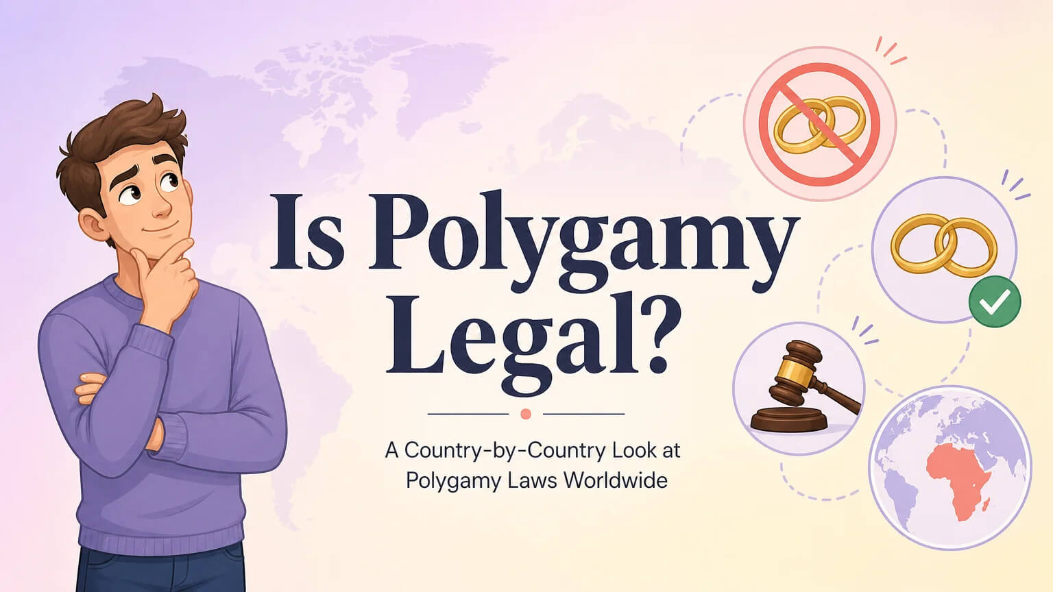 Cover image for Is Polygamy Legal article showing global polygamy laws