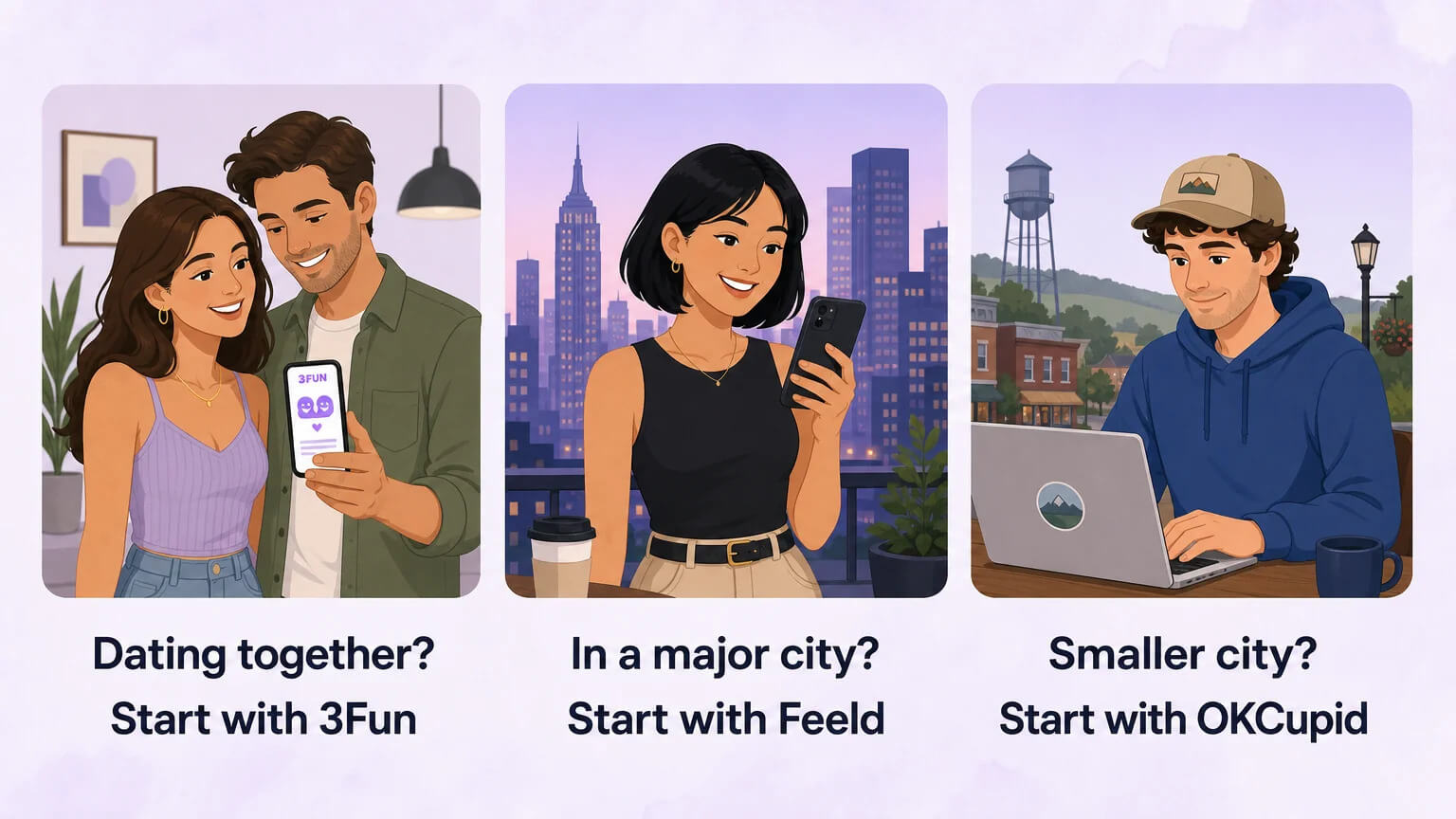 Which dating platform to use — decision guide for couples, city dwellers, and small-town searchers