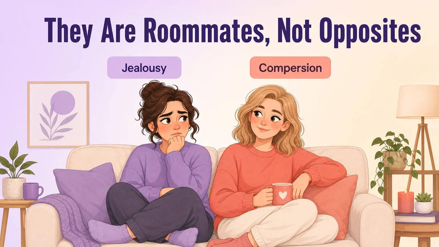 Compersion and jealousy as roommates coexisting