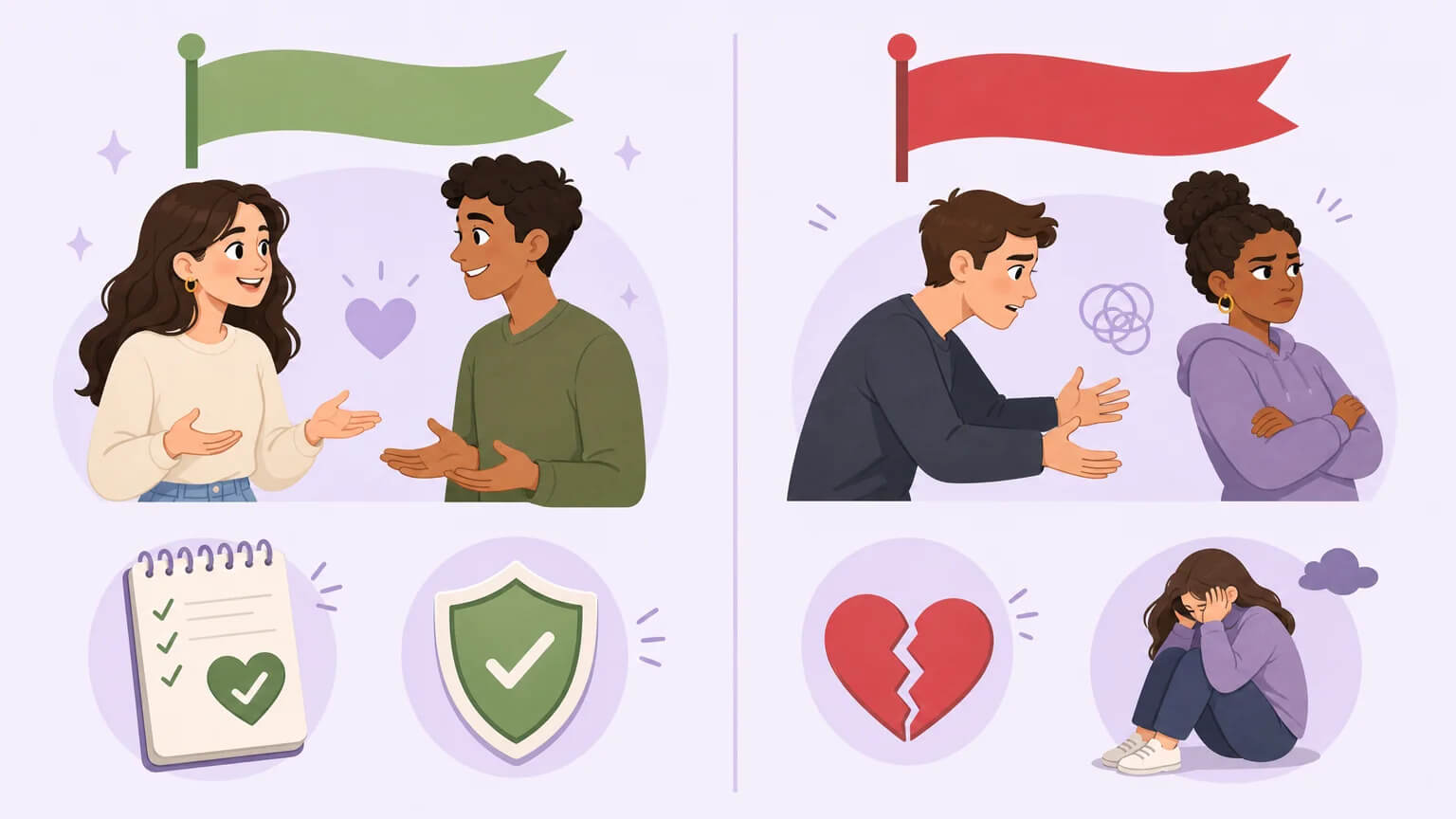 Self-assessment tool: green flags and red flags for couples considering cuckolding