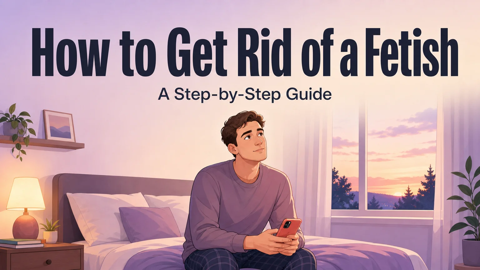 How to get rid of a fetish cover — person on the edge of a bed at night, dawn breaking outside