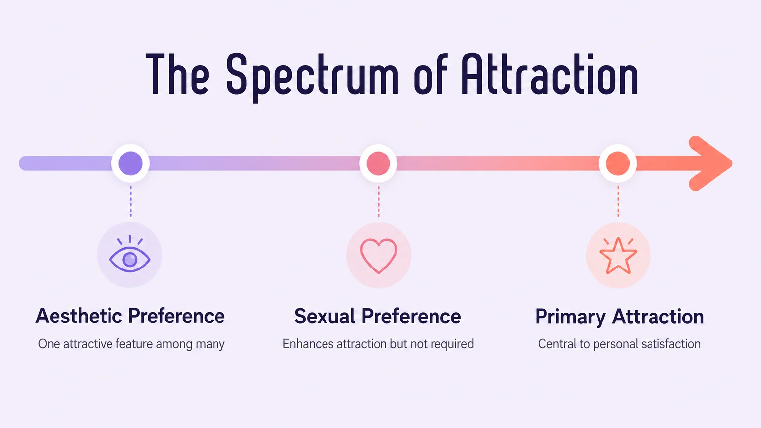 Spectrum of attraction: aesthetic preference to sexual preference to primary attraction