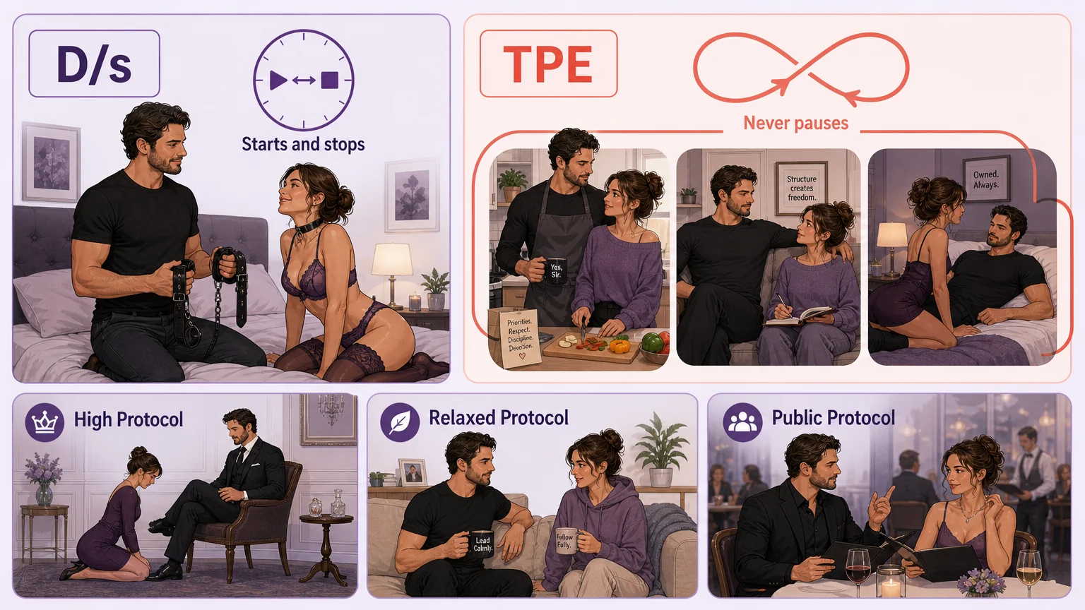 TPE vs D/s side-by-side comparison with three protocol levels