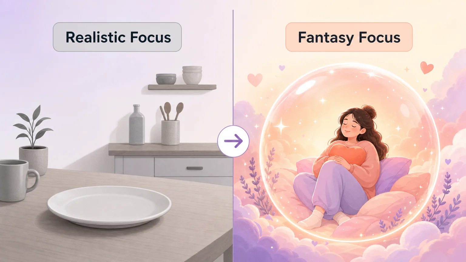 Side-by-side comparison — realistic focus versus fantasy focus in understanding unusual kinks