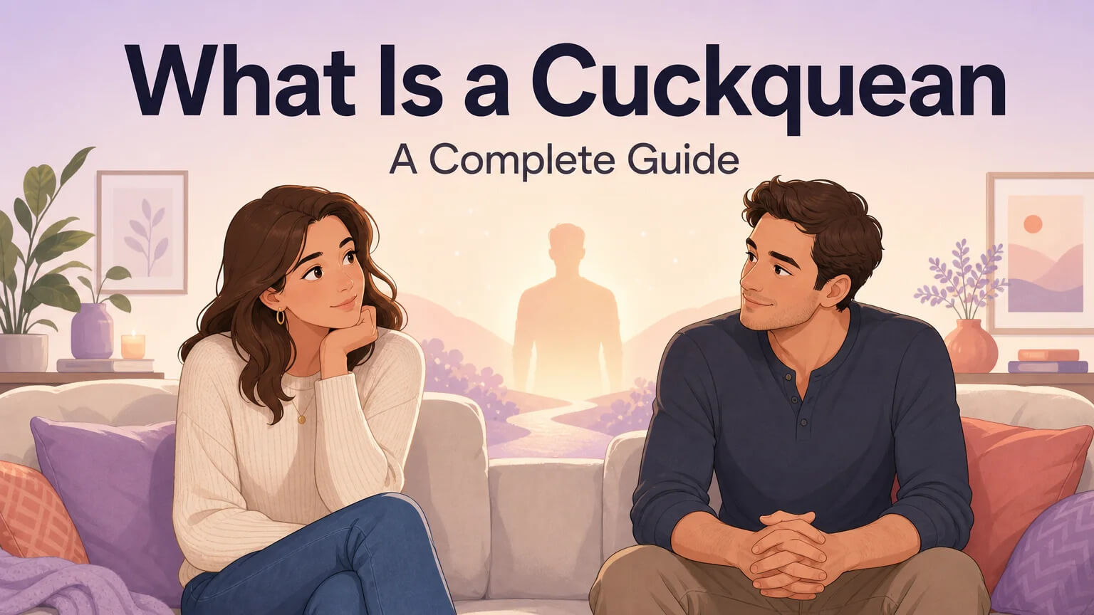 What Is a Cuckquean cover image with warm couple illustration