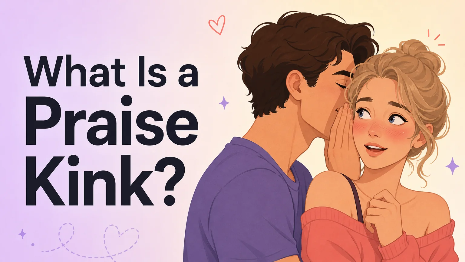 Cover image: two people in an intimate moment, one whispering to the other who blushes, with the article title rendered prominently