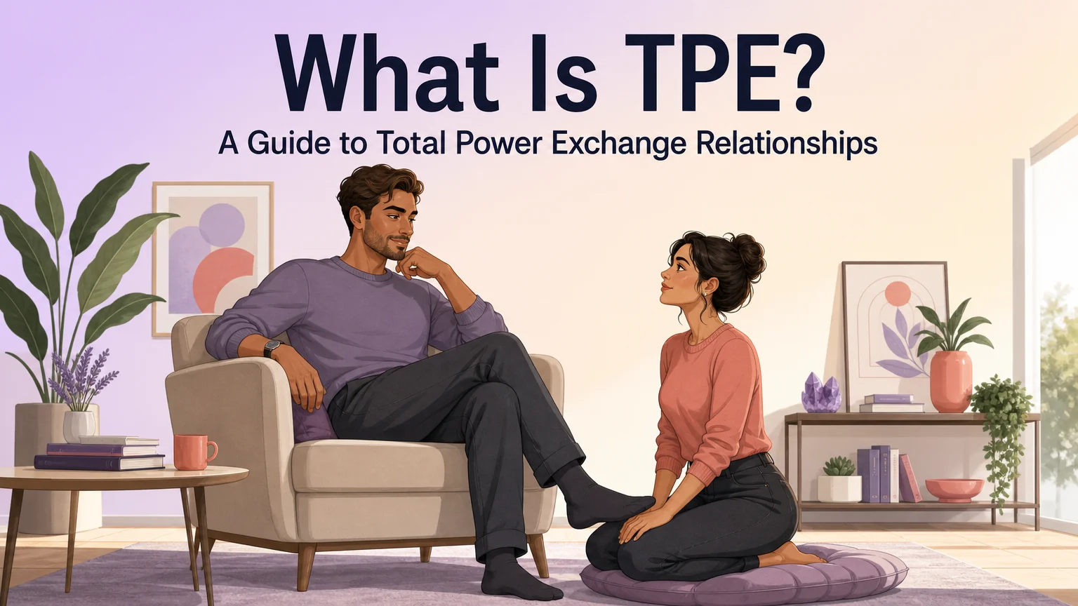 What Is TPE cover image with couple in calm power exchange dynamic