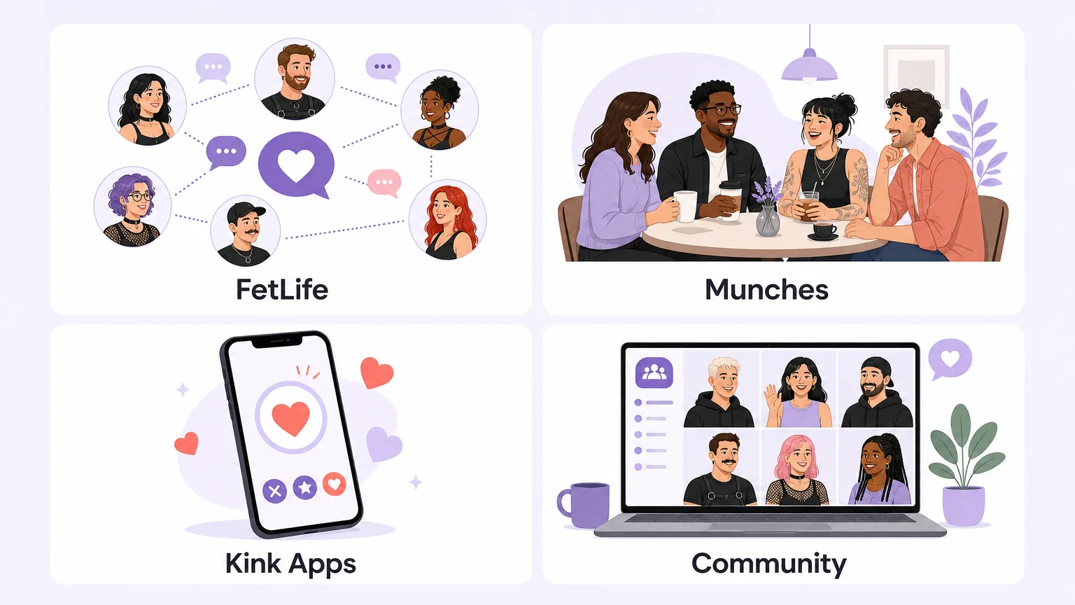 Channels for finding a dom compared: FetLife, munches, kink apps, and community