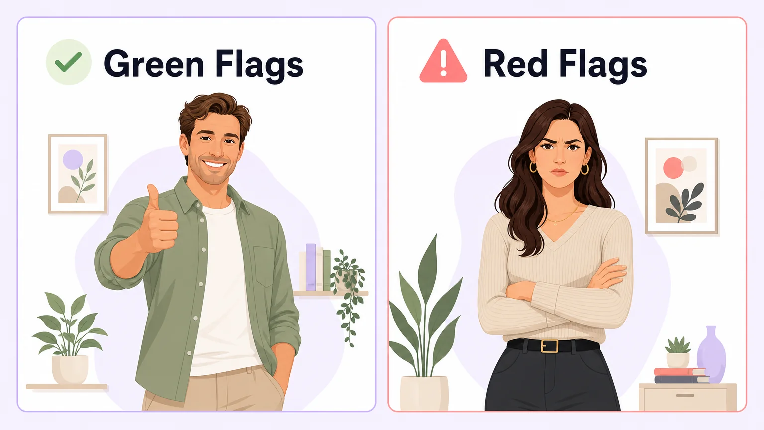 Green flags versus red flags for spotting a healthy dominant partner