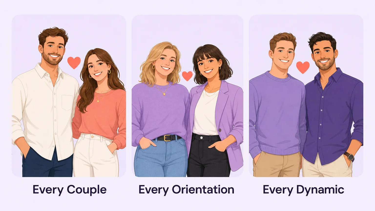 Concept illustration showing the role belongs to every couple and every orientation