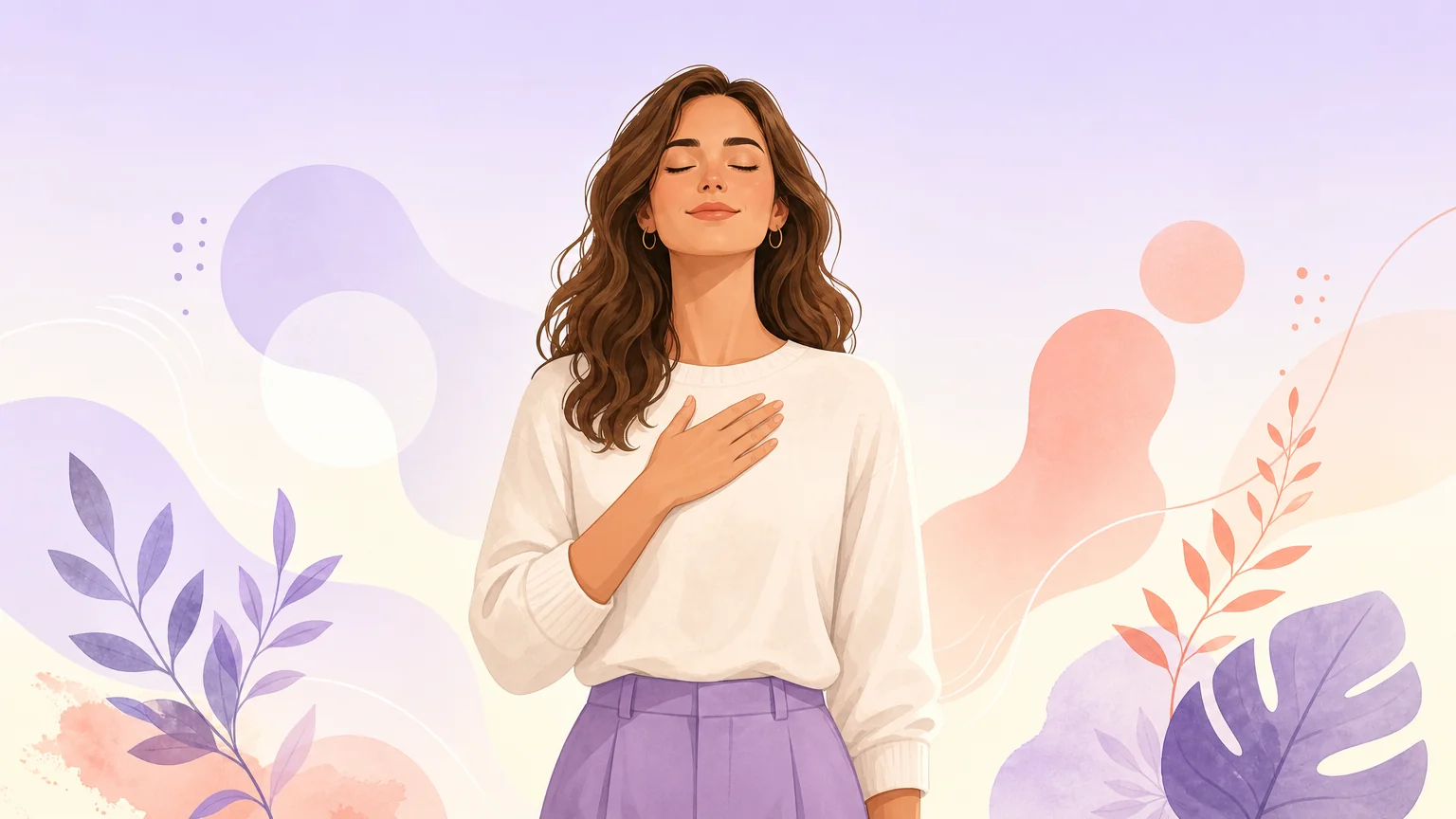 Illustration of a dominant taking a grounded breath to hold presence in the moment