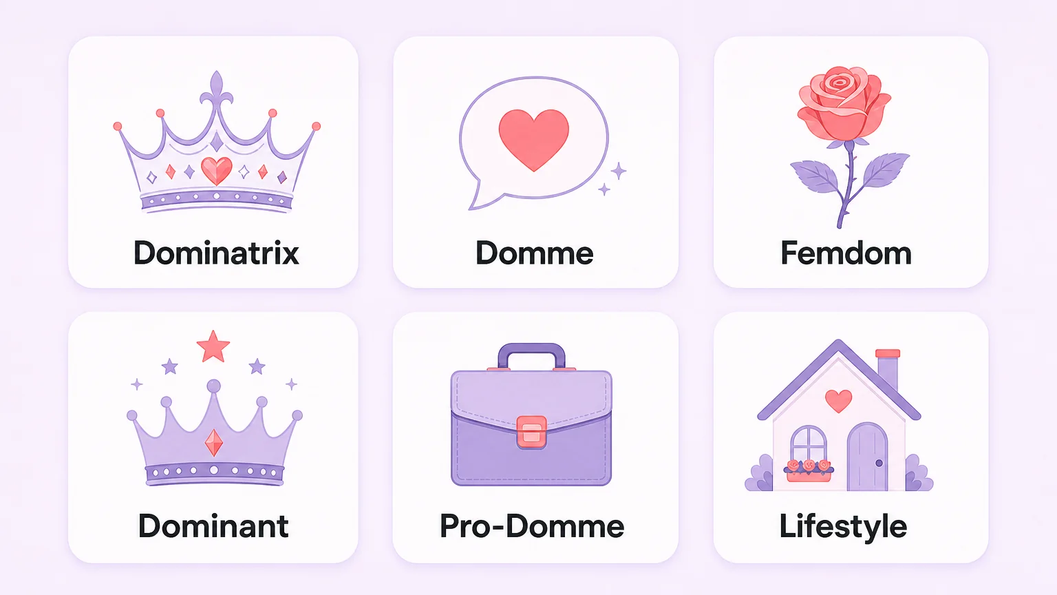 Terminology guide for dominatrix, domme, femdom, dominant, pro-domme, and lifestyle