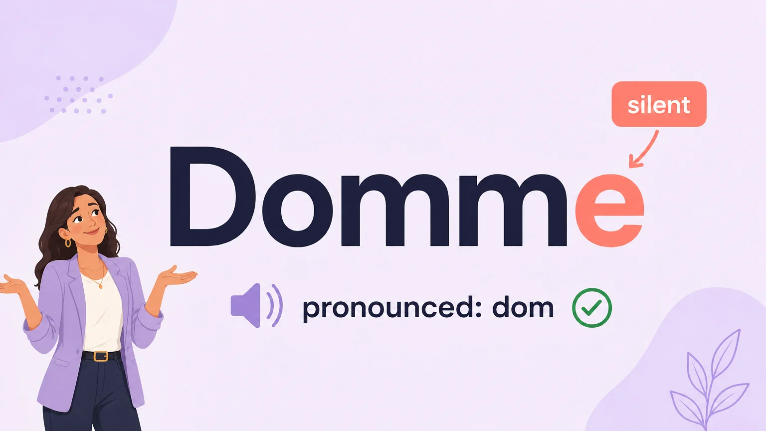 Domme pronunciation: the word Domme with a silent e, pronounced dom