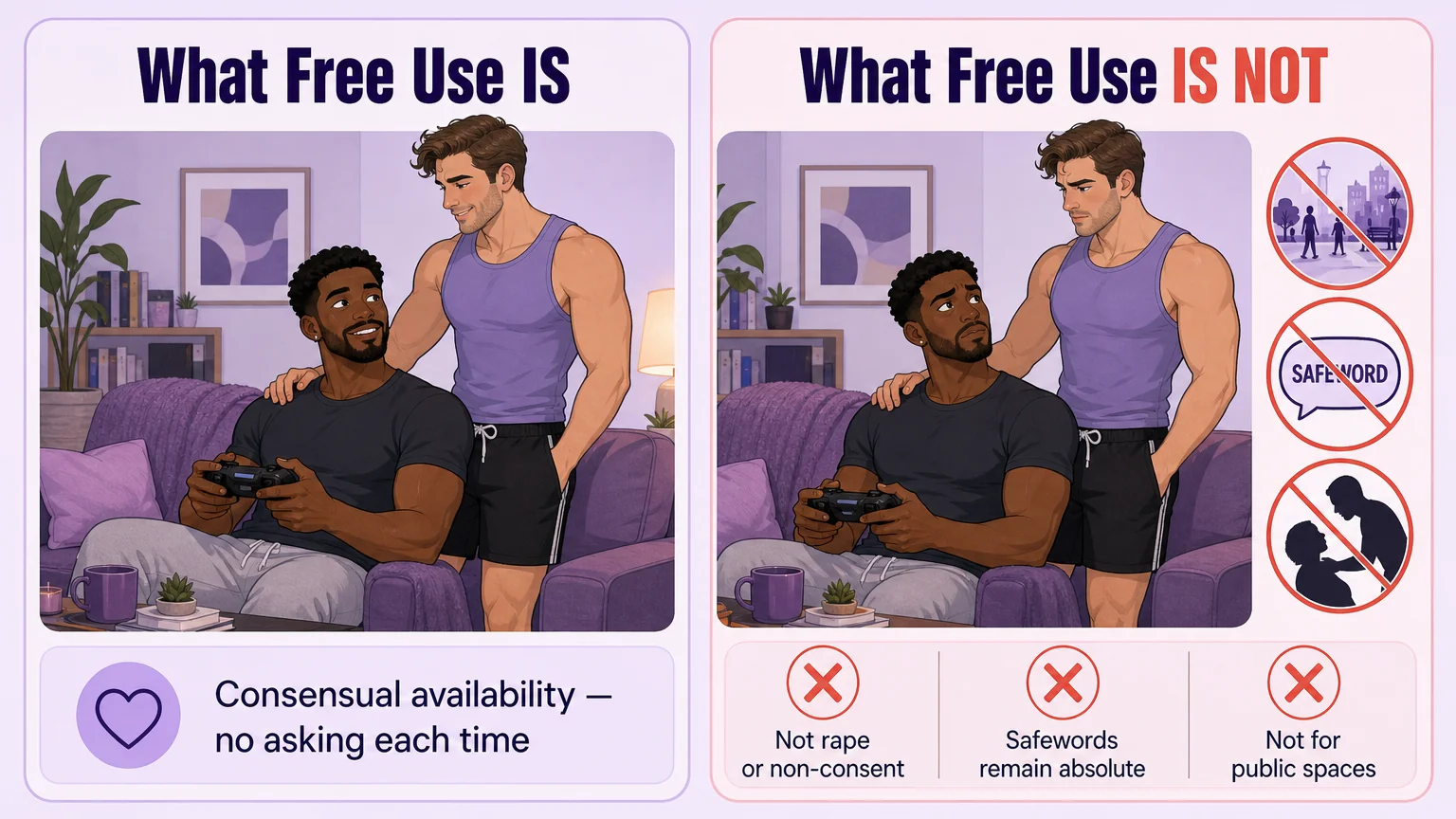 What free use IS versus what it IS NOT — consensual availability vs common misconceptions