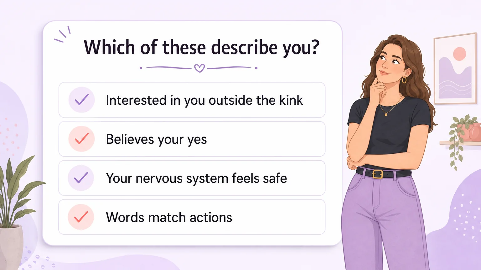 Self-audit of the green flags submissives look for in a dom