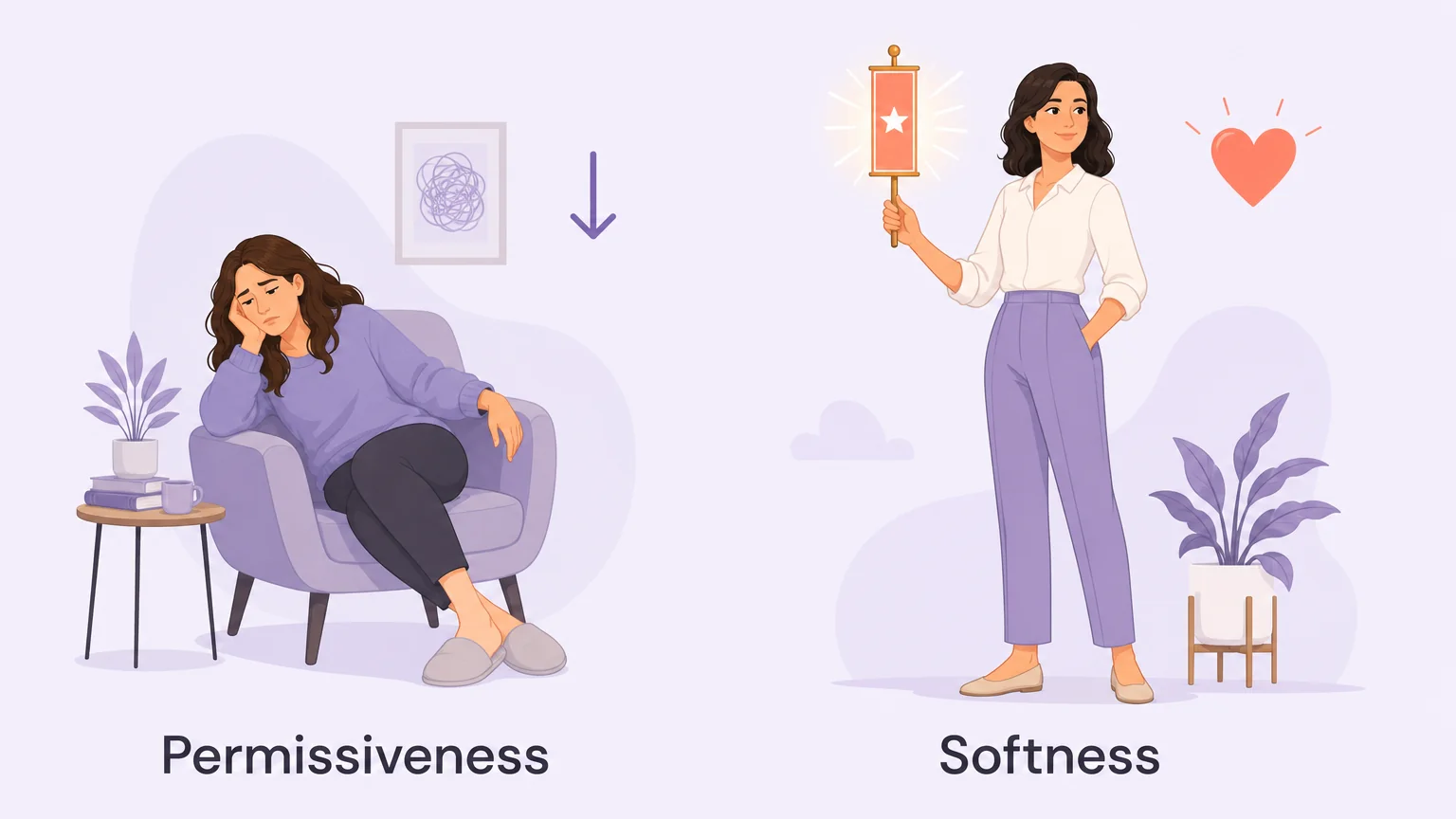 Comparison of permissiveness versus softness in a soft dom