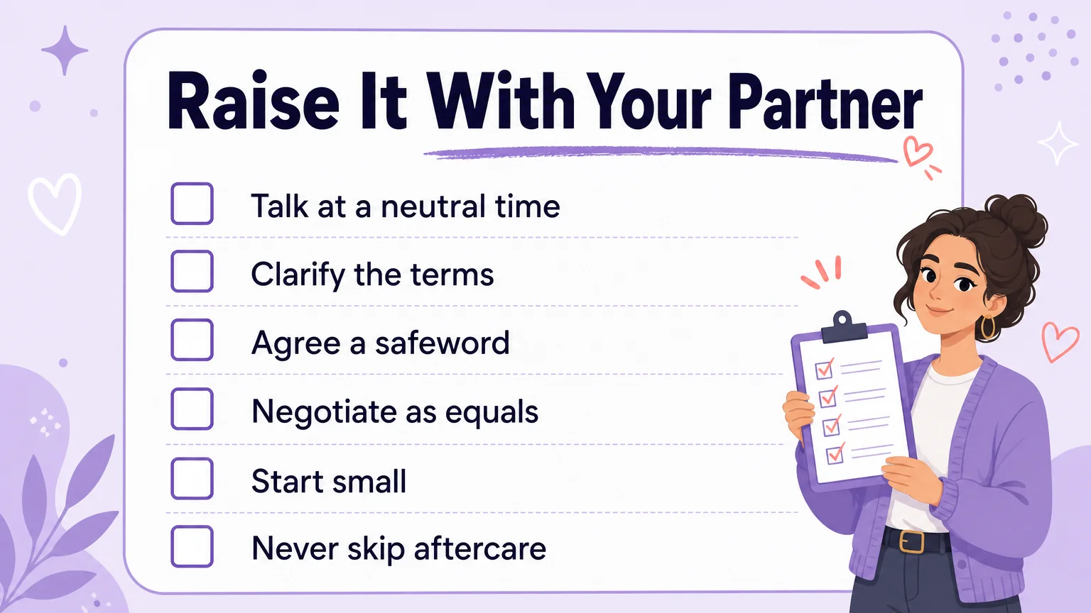 Checklist for raising a dommy mommy dynamic with your partner