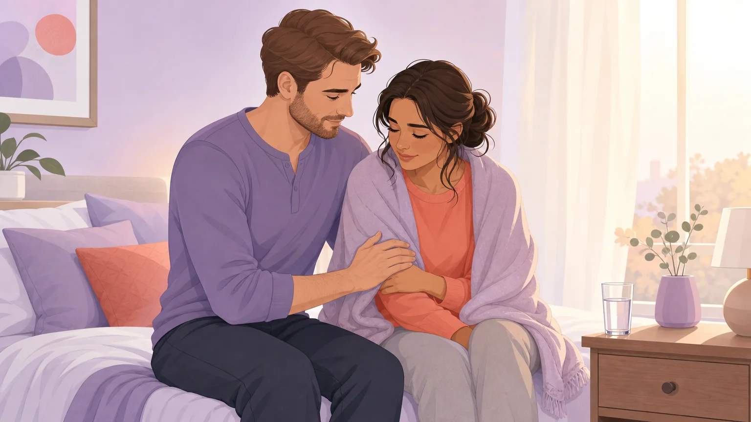 Aftercare moment, a couple reconnecting after intensity