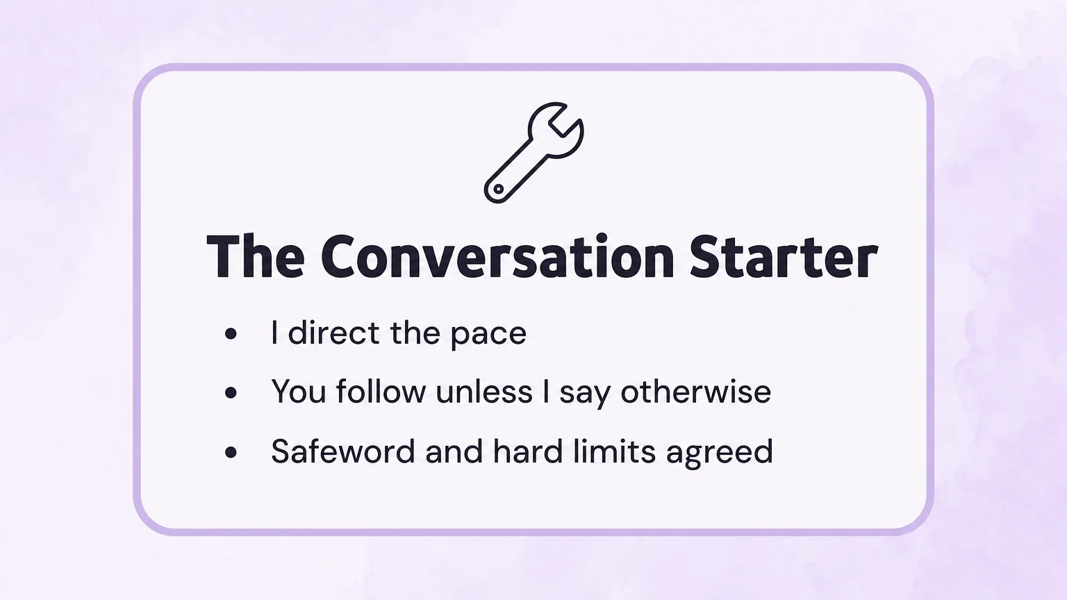 Tool illustration of the Conversation Starter consent script card