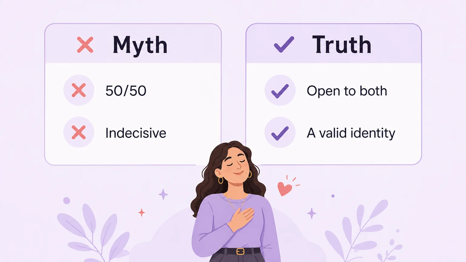 Vers myths versus truth: 50/50 and indecisive versus open to both and a valid identity