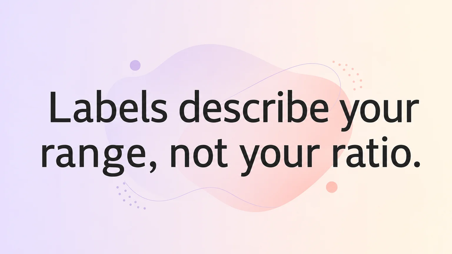 Pullquote reading labels describe your range, not your ratio