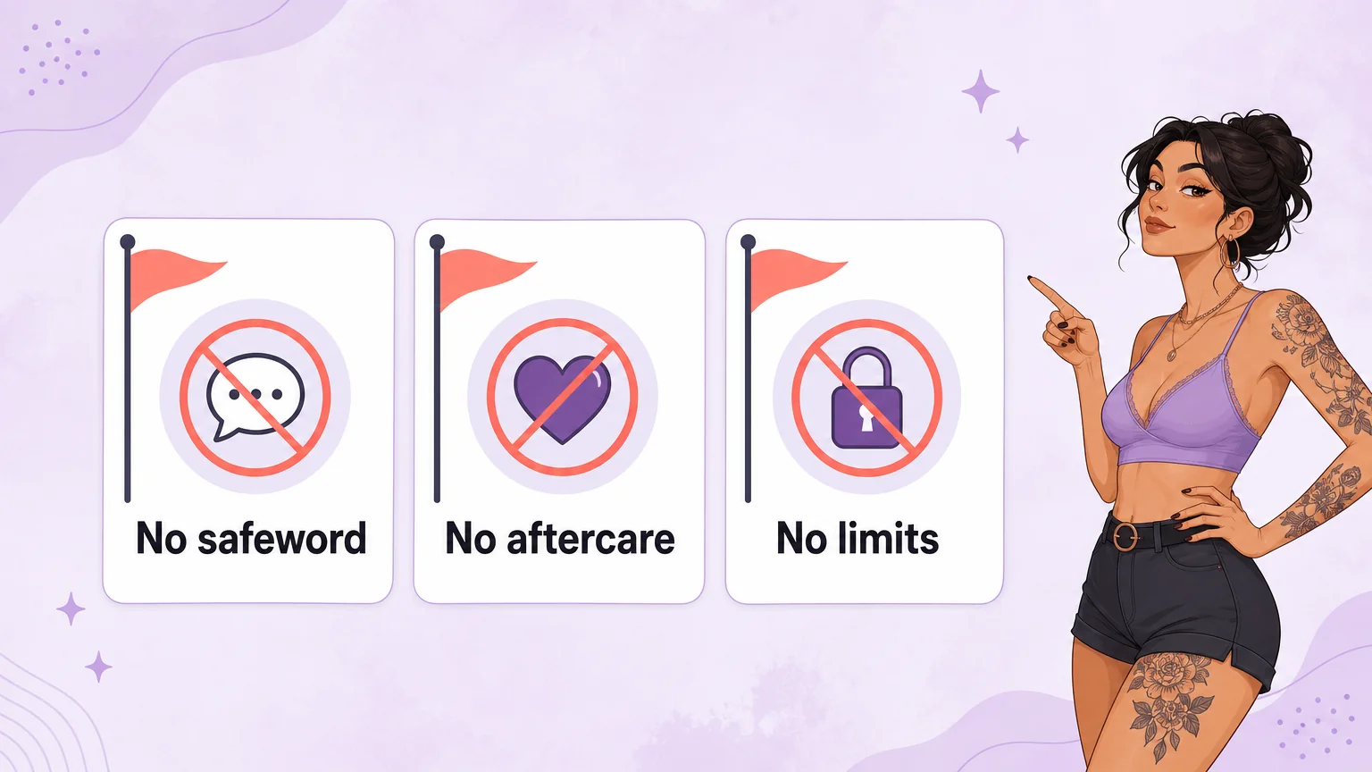 Three vetting red flags: no safeword, no aftercare, no limits