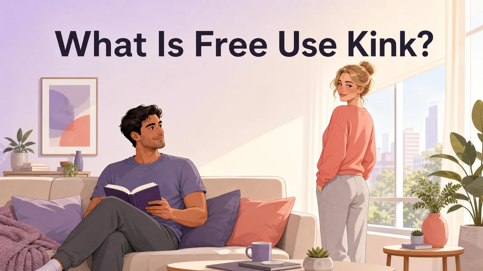 Cover image: What Is Free Use Kink — couple in a warm sunlit living room, relaxed and comfortable together