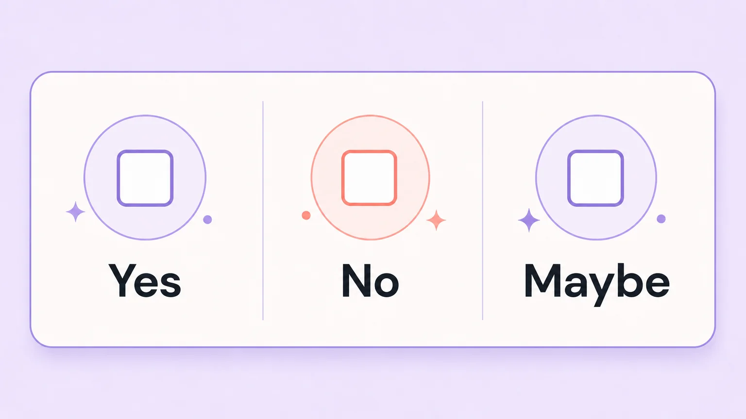 A yes/no/maybe checklist card for the kink list conversation