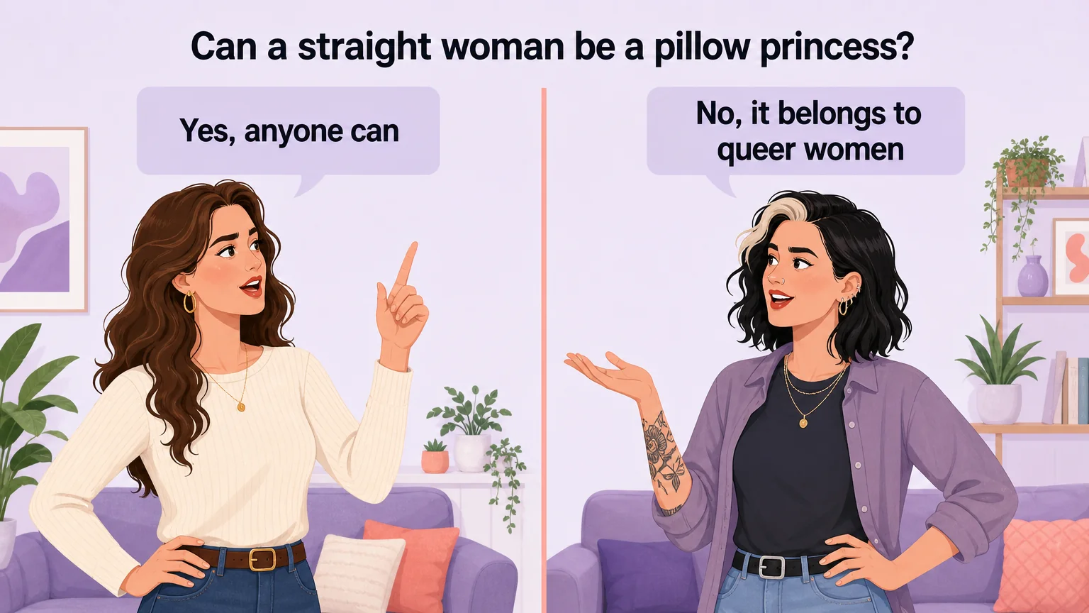 Two opposing views on whether a straight woman can be a pillow princess