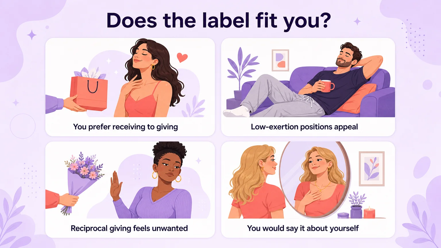 Self-assessment grid for working out whether the pillow princess label fits