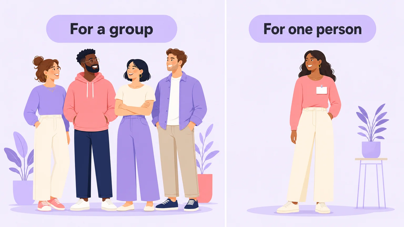 Two panels comparing queer as a word for a group with queer as a word for one person