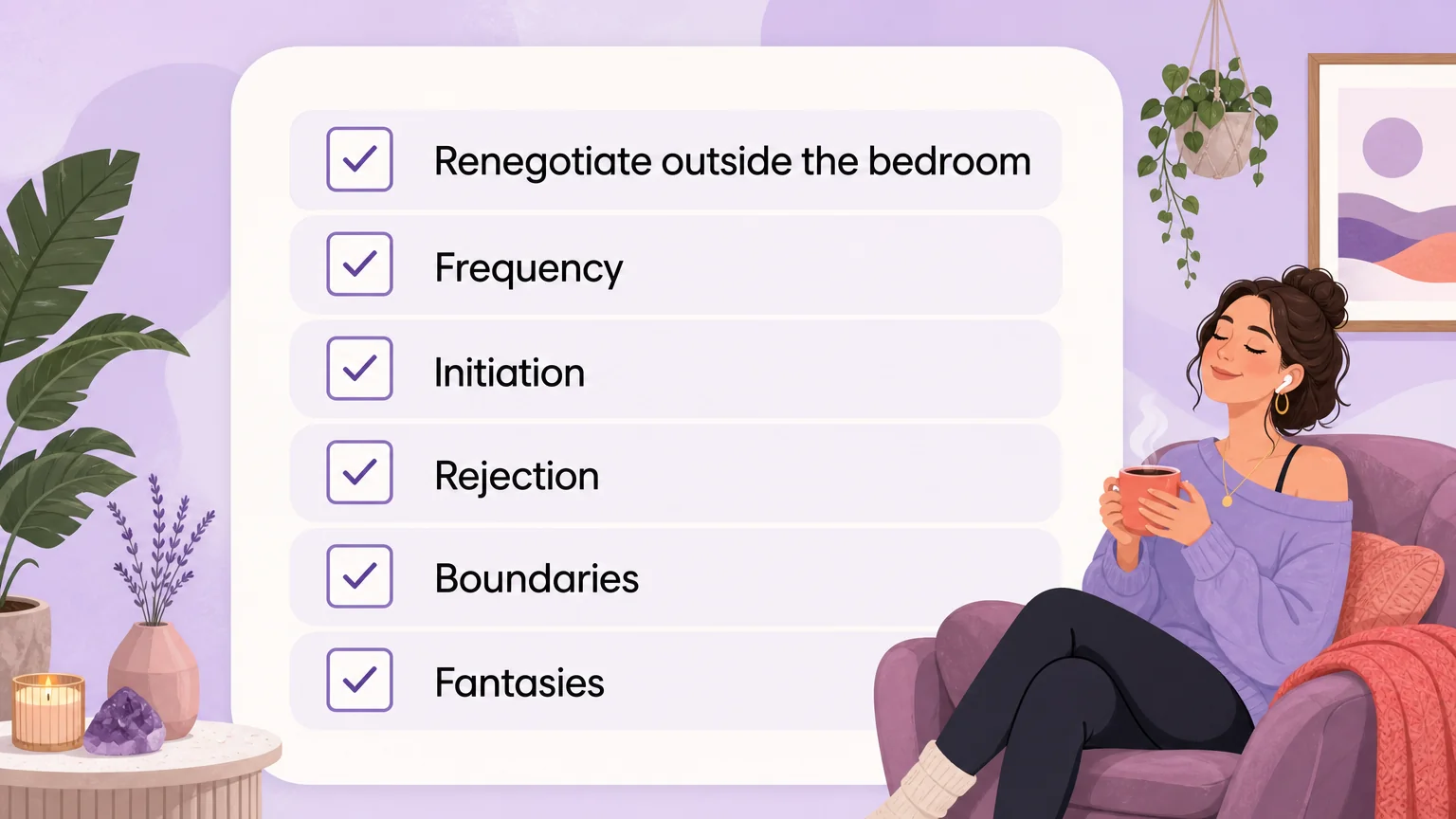Checklist for renegotiating a pillow princess dynamic outside the bedroom