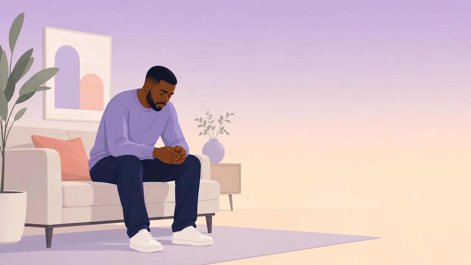 A man sitting alone, illustrating the stigma sides face