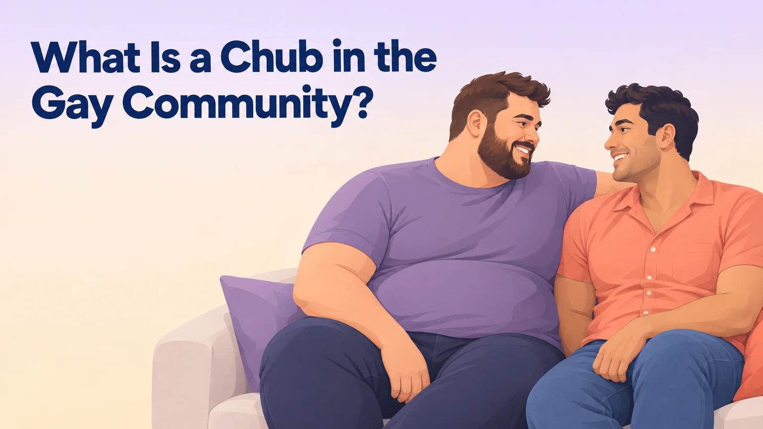 Two adult men in casual shirts talking at a relaxed social gathering