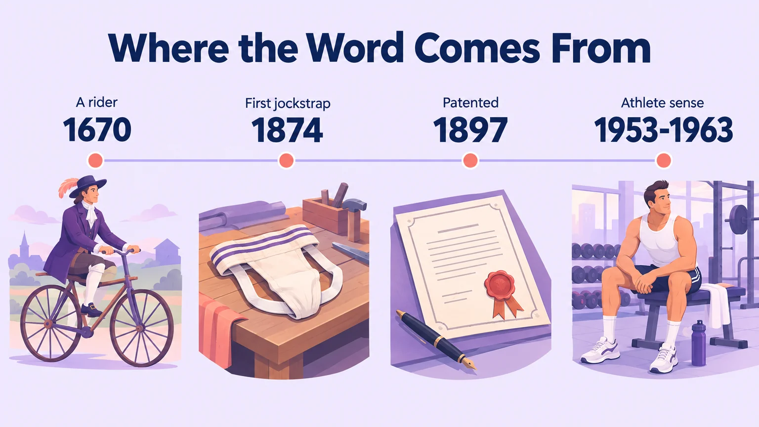 Timeline of the word jock from 1670 to 1963